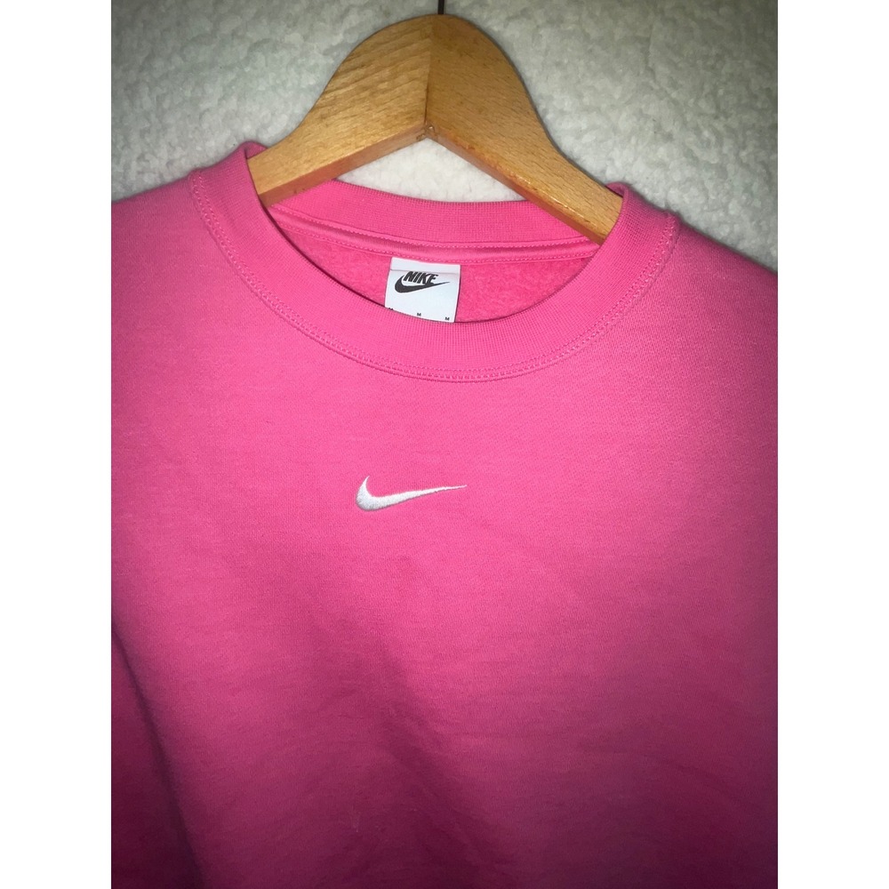 Nike Sportswear Essential Women Fleece Cropped Sweatshirt Pink m center swoosh - Picture 3 of 11